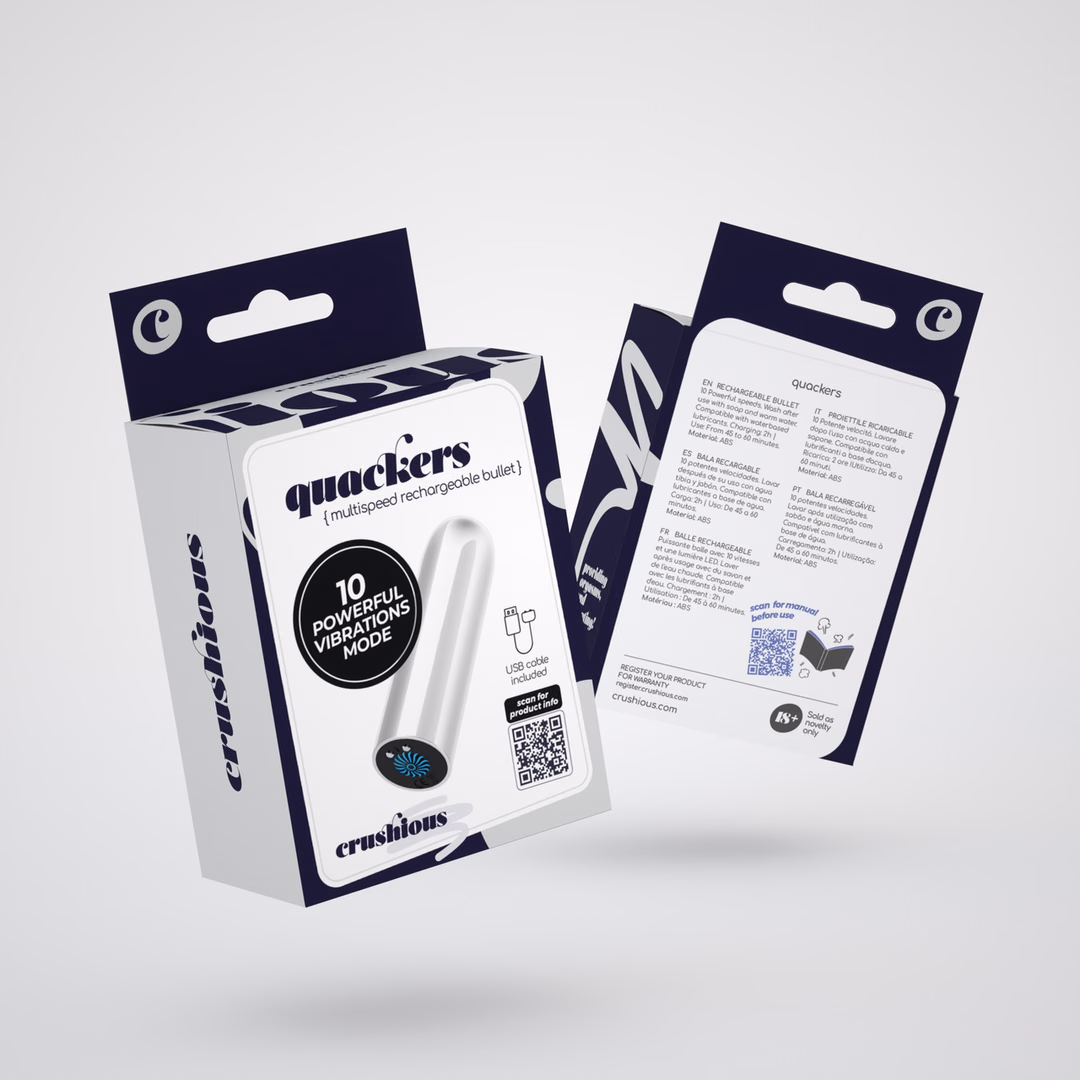 Quackers - USB Rechargeable Vibrating Bullet - White - 2