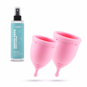 Minerva - Menstrual Cups with Pouch and Toycleaner- S and L - Pink