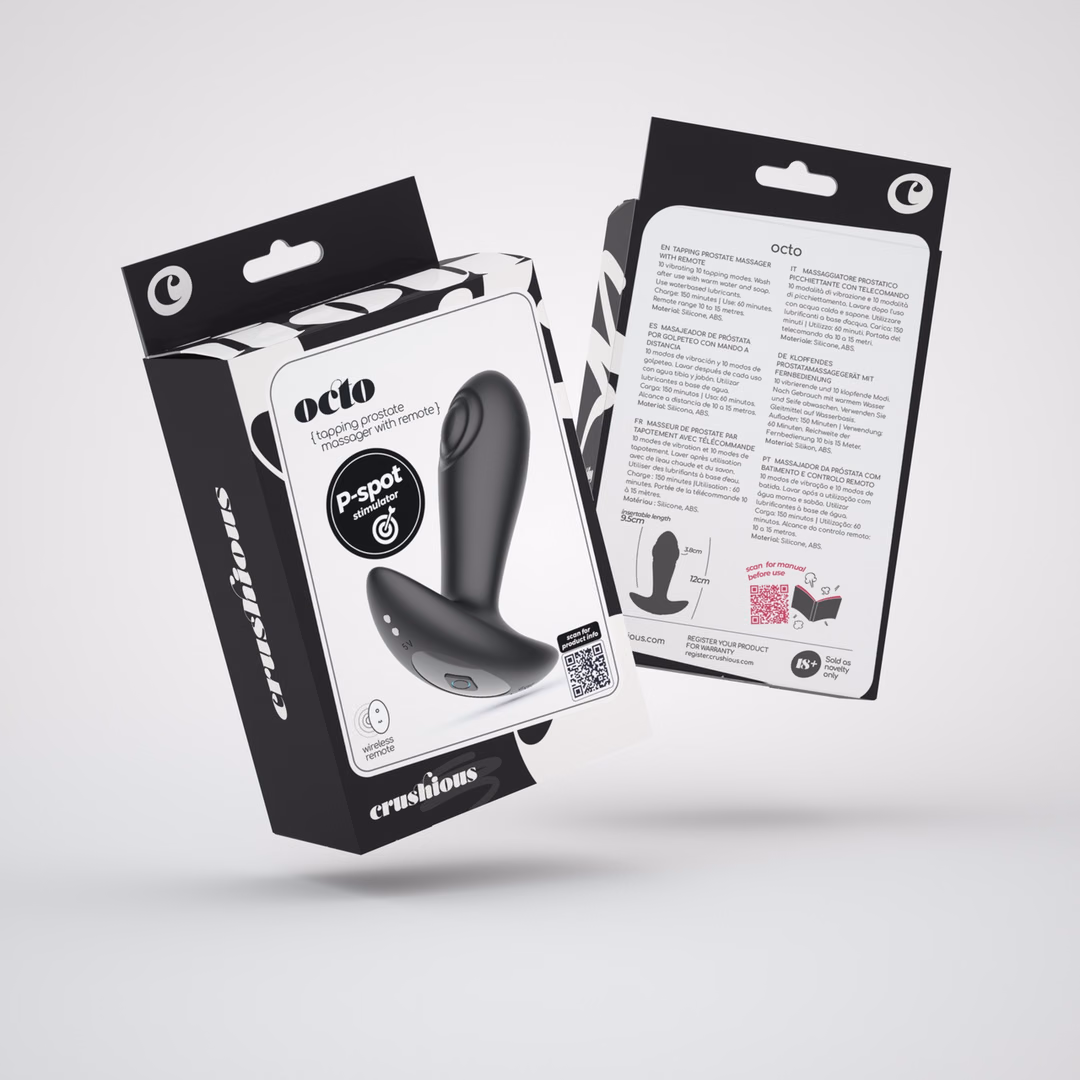 Octo - Tapping Anal Plug with Remote Control - Black - 2