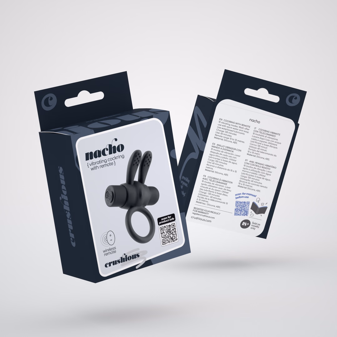 Nacho - Vibrating Cockring with Remote Control - Black - 2