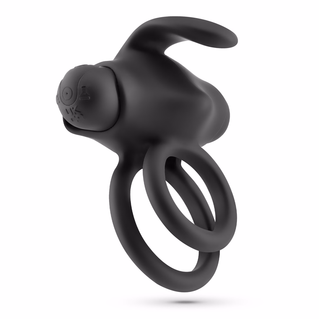 Thumper - Vibrating Double Cockring with Remote Control - Black - 4