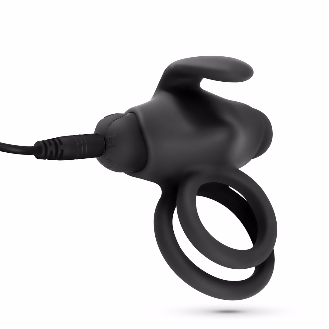 Thumper - Vibrating Double Cockring with Remote Control - Black - 5