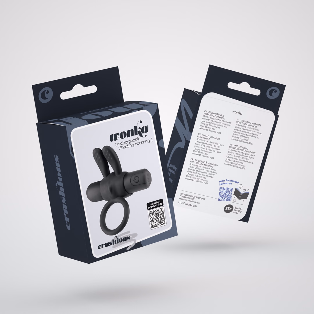 Wonka - Cockring with Rechargeable Vibrating Bullet - Black - 2