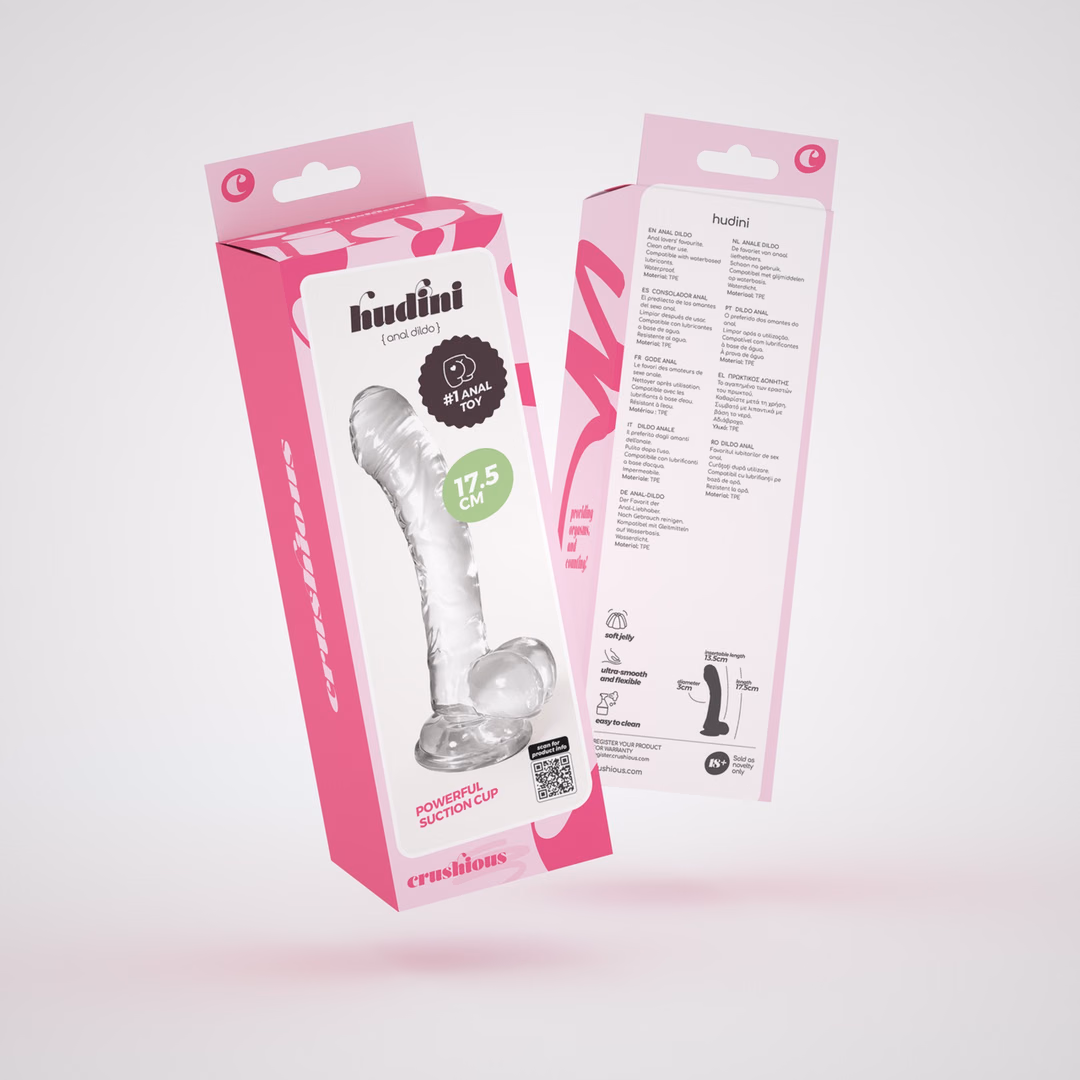 Hudini - Jelly Flexible Anal Dildo - 6.9/ 17,5 cm - Clear - 2