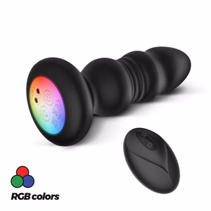 Australis - Vibrating and Thrusting Anal Plug with LED RGB and Remote Control - Black