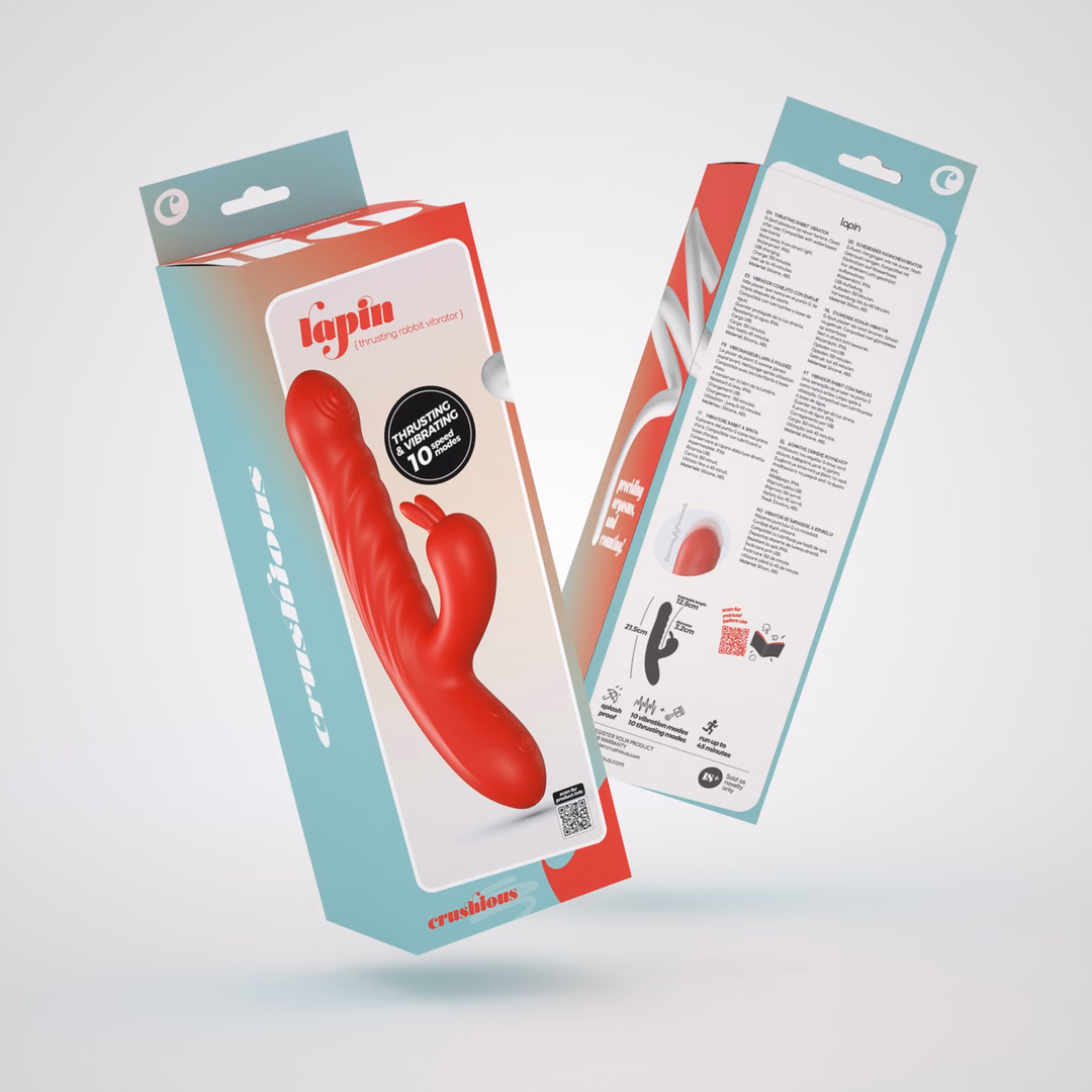 Lapin - Thrusting Rabbit Vibrator - Red - 2