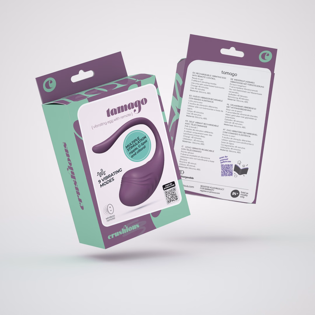 Tamago - Rechargeable Vibrating Egg with Remote Control - Purple - 2