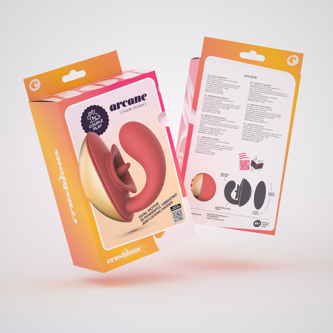 Arcane – Licking Couples Vibrator – Red/Golden – 2 Arcane - Licking Couples Vibrator - Red/Golden - 2
