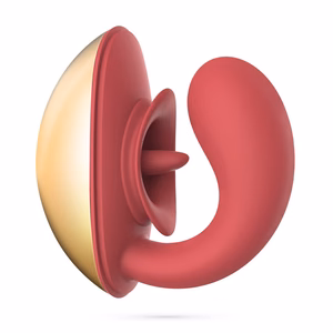 Arcane - Licking Couples Vibrator - Red/Golden