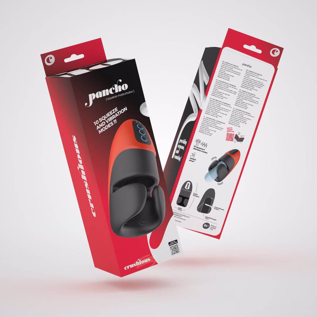 Pancho - Rechargeable Masturbator with Pressure - Red/Black - 2