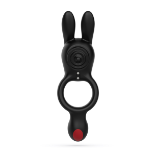 Dingo - Double Vibrating Cockring with Remote Control - Black