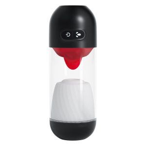 Slurpy - 2 in 1 Detachable Licking and Vibrating Masturbator - Transparent