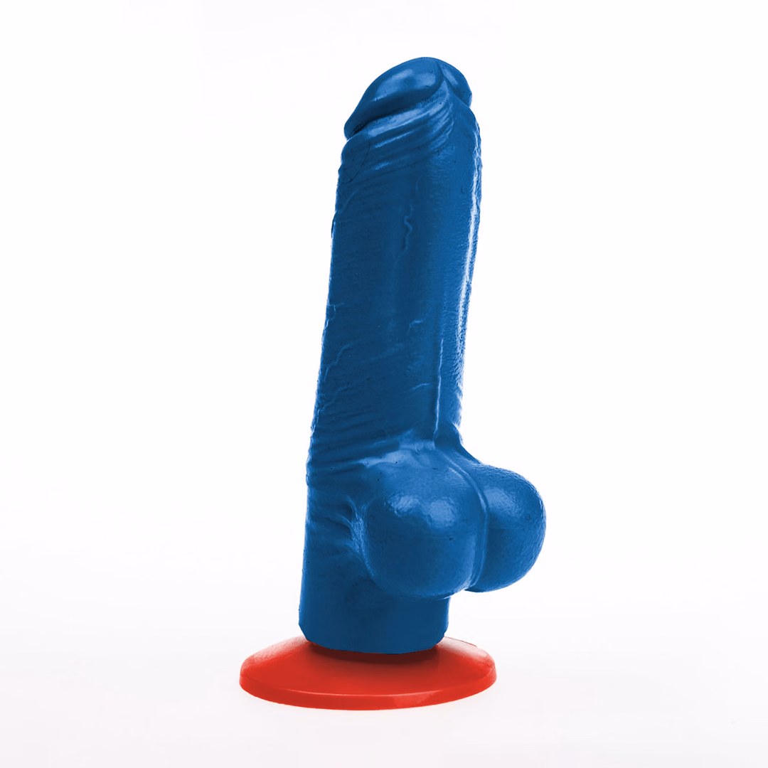 Tyr S - Realistic Dildo with Balls - 4.1 / 10,5 cm - Blue