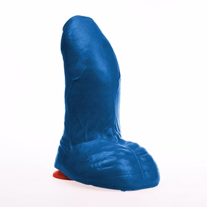 Buri M - Realistic Curved Dildo with Balls - 6.7 / 17 cm - Blue