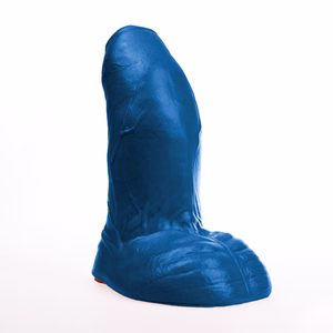 Buri L - Realistic Curved Dildo with Balls - 8.7 / 22 cm - Blue