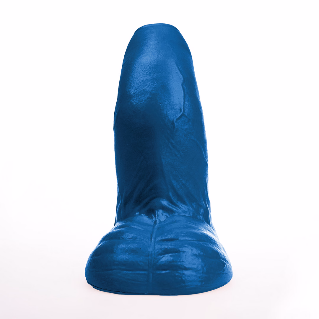 Buri XL - Realistic Curved Dildo with Balls - 10.6 / 27 cm - Blue - 2