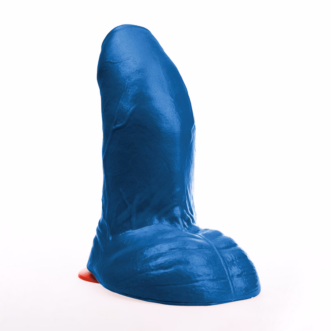 Buri XL - Realistic Curved Dildo with Balls - 10.6 / 27 cm - Blue