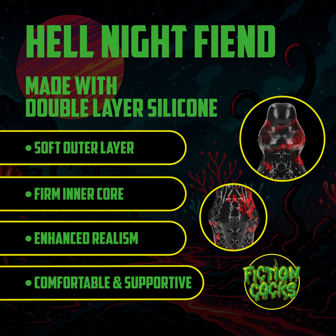 Hell Night Fiend - Silicone Dildo - Red/Black - Image 3