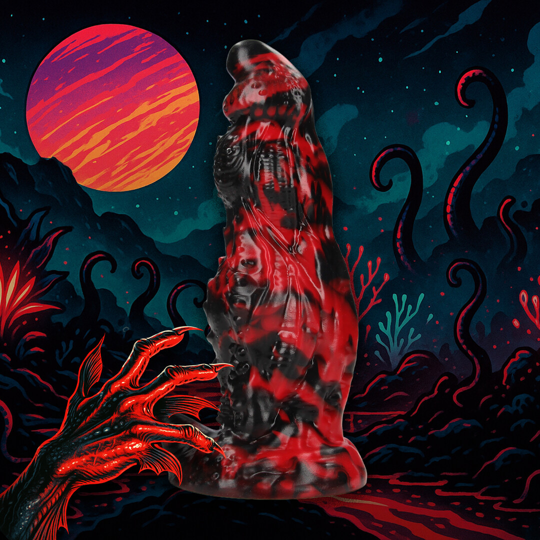 Hell Night Fiend - Silicone Dildo - Red/Black - Image 4