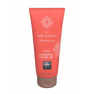 2 in 1 Massage and Glide Gel - Strawberry - 7 fl oz / 200 ml