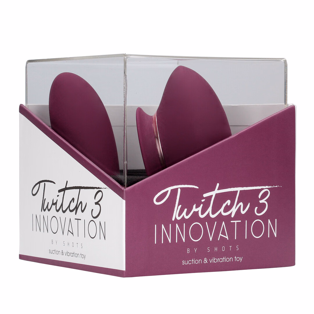 Twitch 3 - Rechargeable Vibrator and Suction - Burgundy - 2