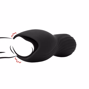 Vibrating Masturbator Sleeve - Licorice Black
