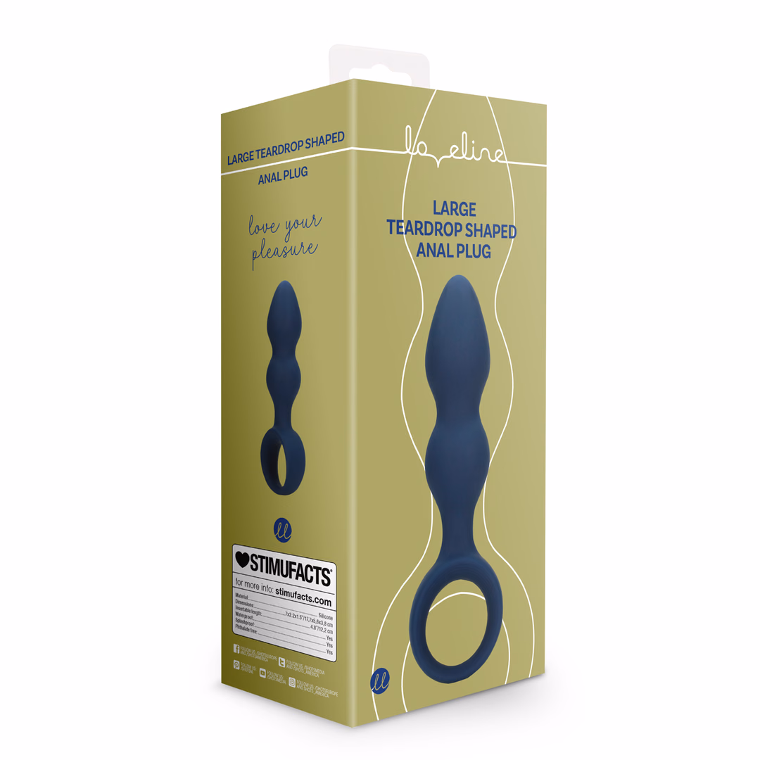 Teardrop Shaped Anal Plug – Large – Baltic Blue – 2 Teardrop Shaped Anal Plug - Large - Baltic Blue - 2