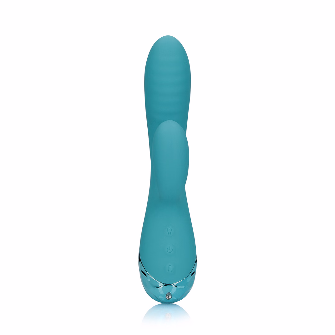 Inflatable Rabbit Vibrator - Peacock Blue - 5