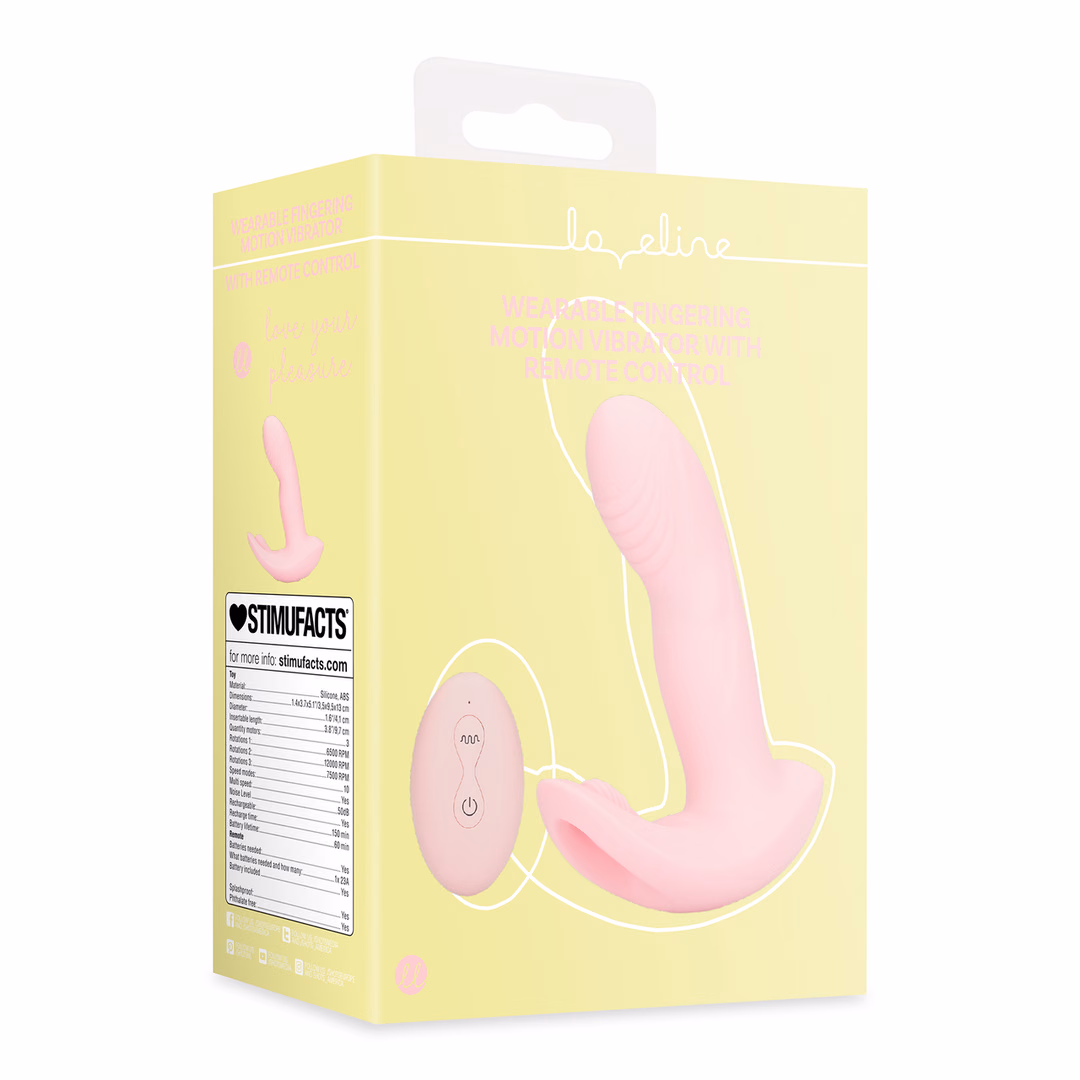 Wearable Fingering Motion Vibrator with Remote Control - Cherry Chiffon - 2