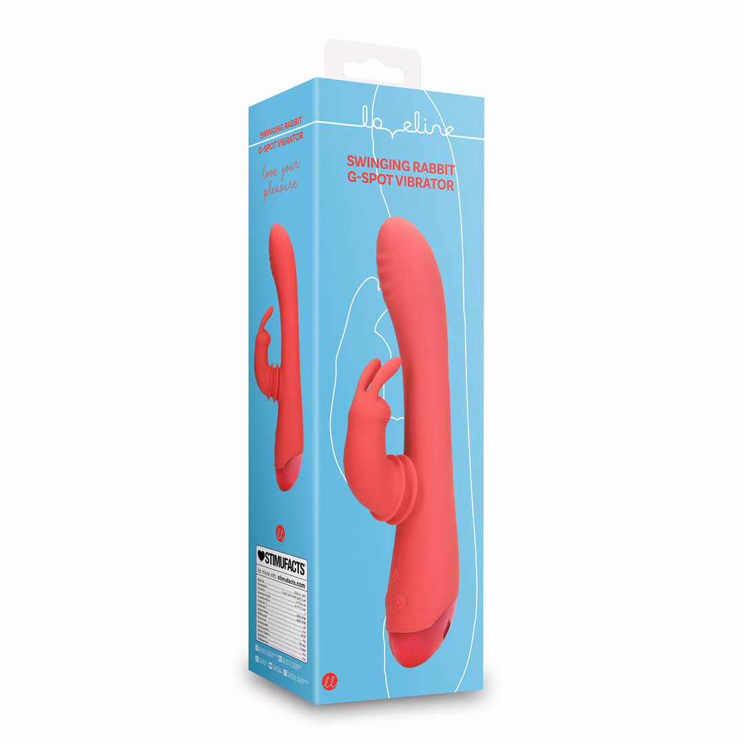 Swinging Rabbit G-Spot Vibrator - Brighto Red - 2