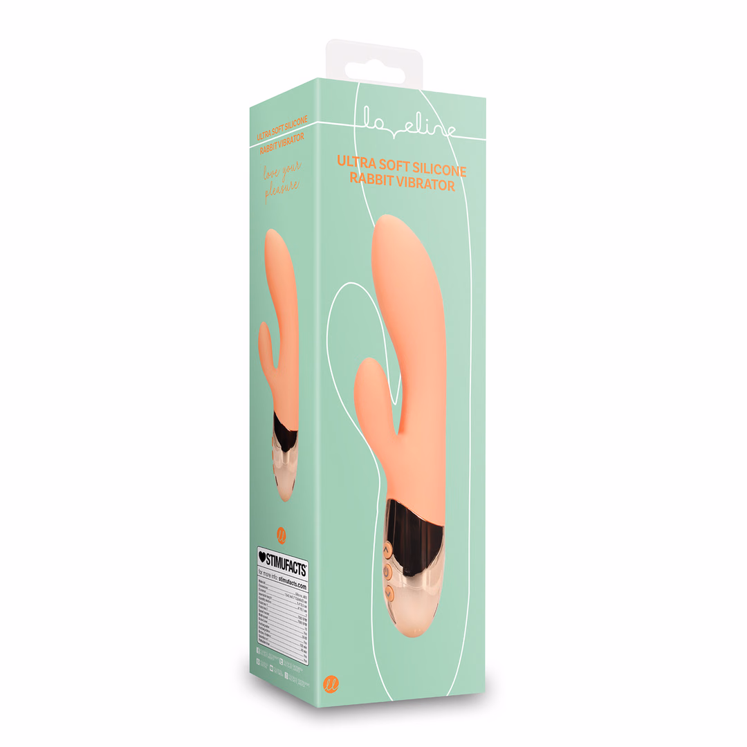 Ultra Soft Silicone Rabbit Vibrator - Ceramic Peach - 2