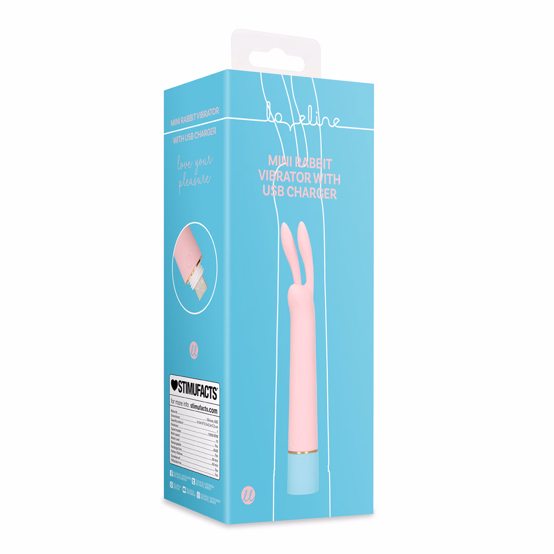 Mini Rabbit Vibrator with USB Charger – Cherry Chiffon – 2 Mini Rabbit Vibrator with USB Charger - Cherry Chiffon - 2