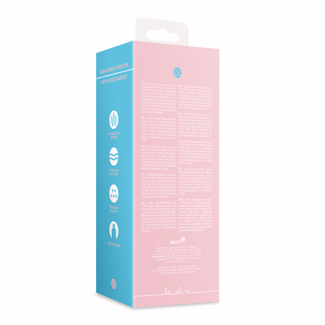 Mini Rabbit Vibrator with USB Charger - Cherry Chiffon - 3