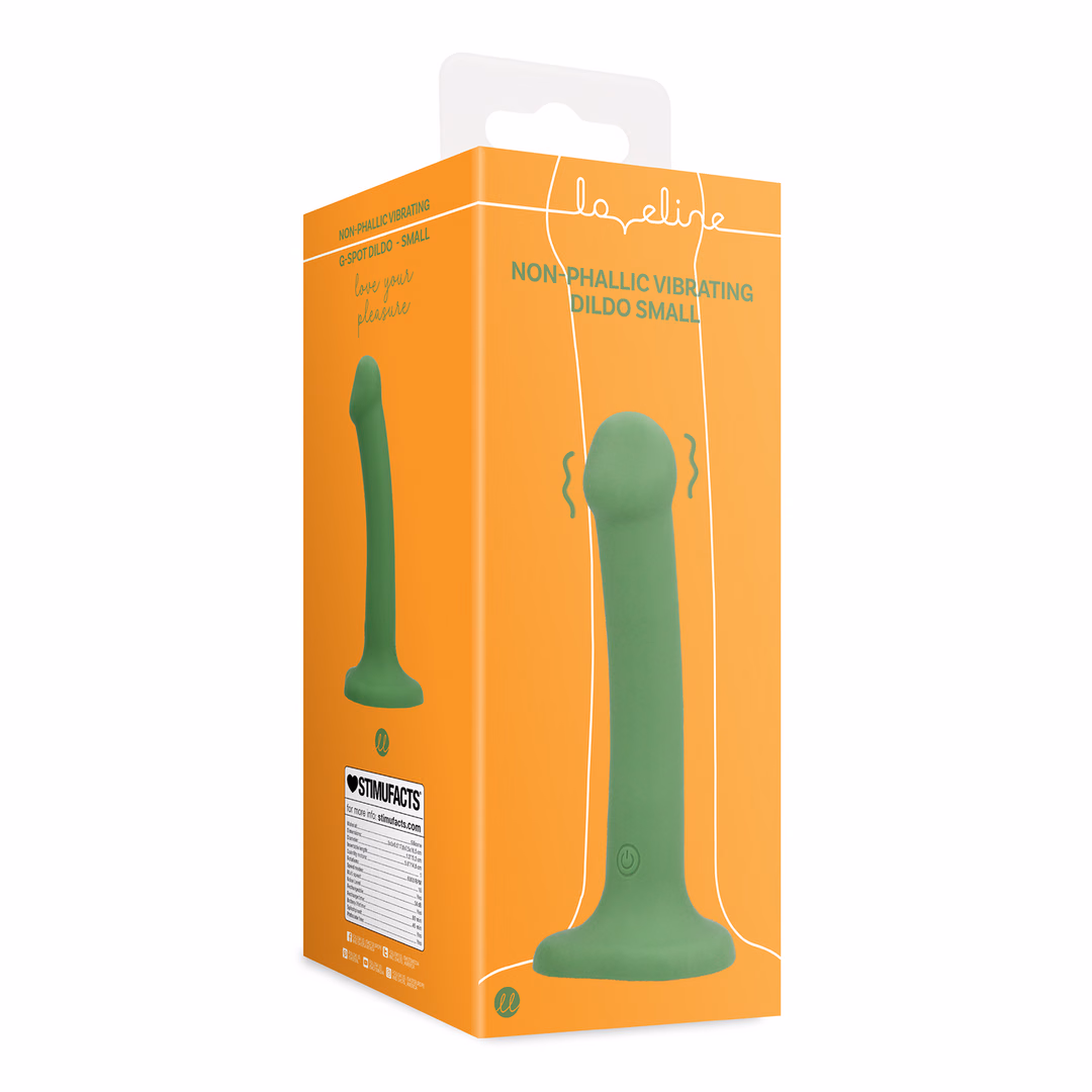 Non-Phallic Vibrating Dildo - Small - Forest Green - 2
