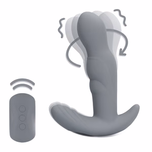 Rotating Prostate Stimulator with Remote Control - Gotham Grey