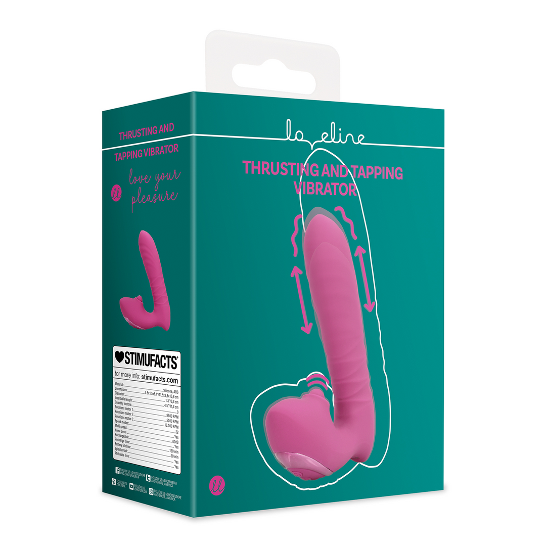 Thrusting and Tapping Vibrator - Powerful Pink - Image 2
