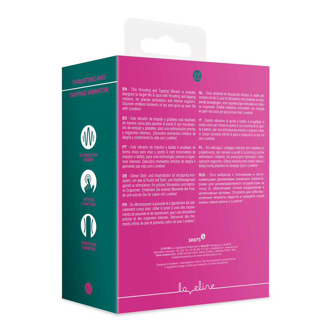 Thrusting and Tapping Vibrator - Powerful Pink - Image 3