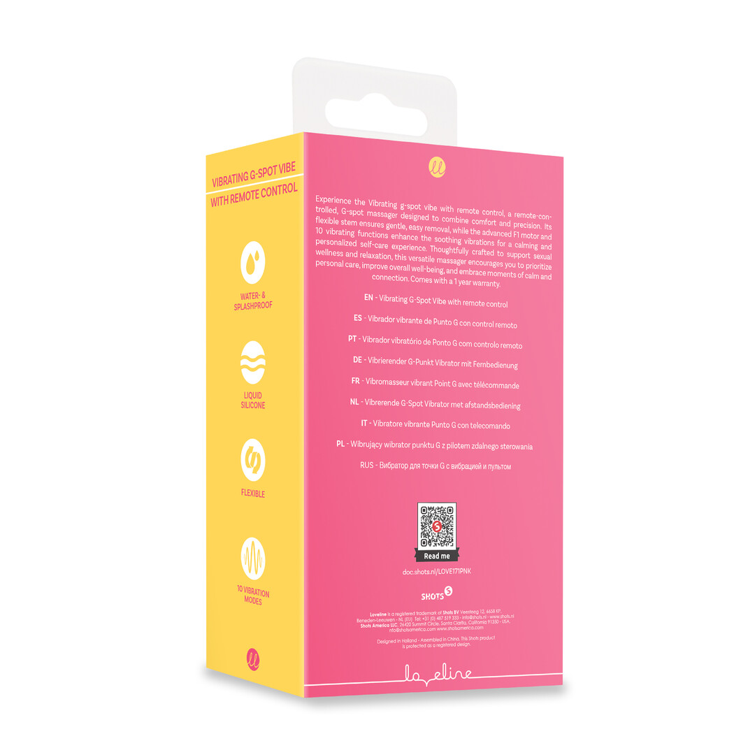 Vibrating G-Spot Vibe with Remote Control - Pink - Image 3