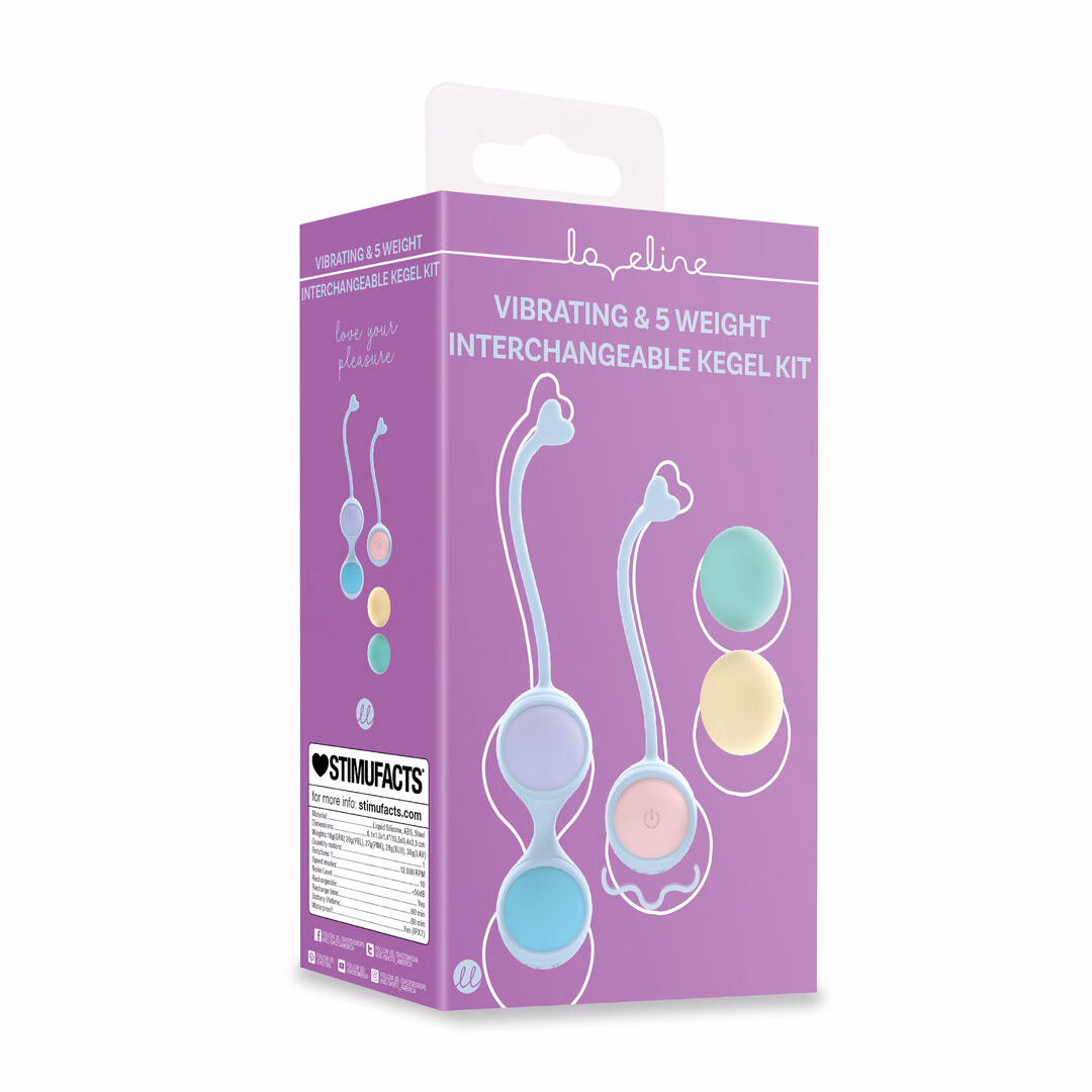 Vibrating and 5 Weight Interchangeable Kegel Kit with Remote Control – Purple – 2 Vibrating and 5 Weight Interchangeable Kegel Kit with Remote Control - Purple - 2