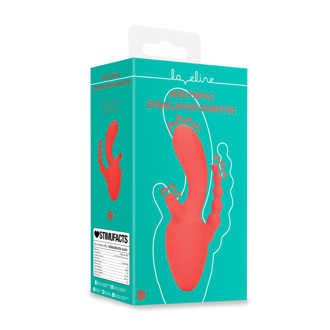 Mini Triple Stimulation Vibrator - Scarlet Kiss - Image 2