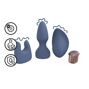 Interchangeable Vibrator Kit - Blue/Grey