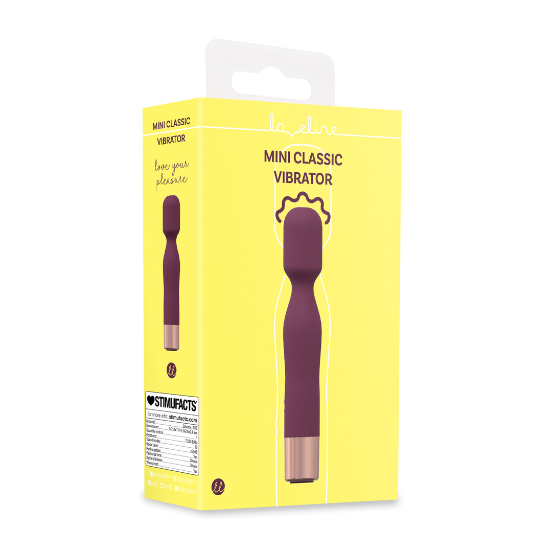 Mini Classic Wand Vibrator - Burgundy - Image 2