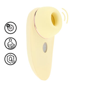 Aurie - AirTap Vibrator with Two Head Attachments - Yellow