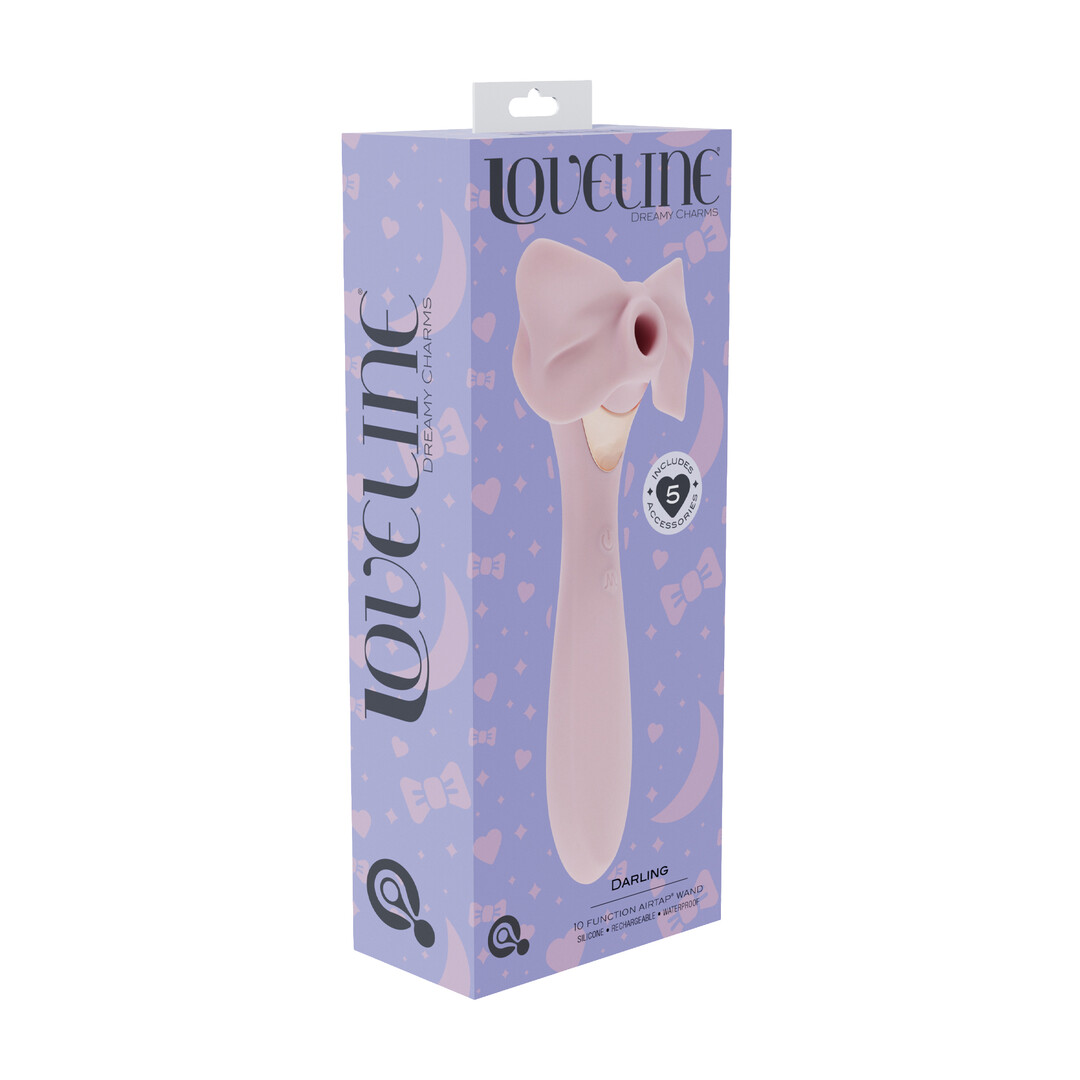 Darling - AirTap Wand Vibrator with Five Head Attachments - Pink - 2