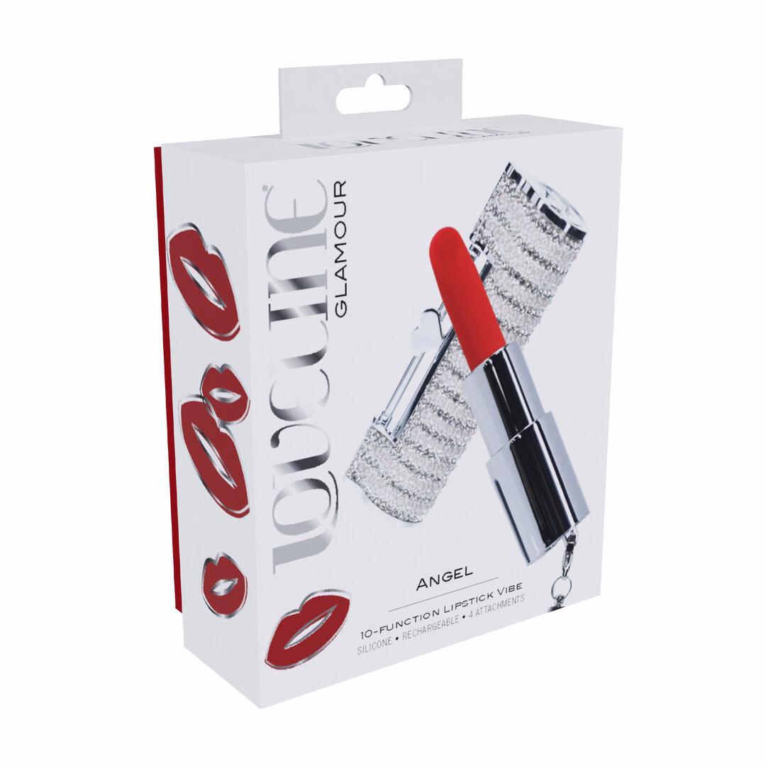 Angel – Lipstick Vibrator with 4 Attachments – Clear – 2 Angel - Lipstick Vibrator with 4 Attachments - Clear - 2