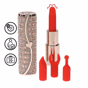 Tiffany - Lipstick Vibrator with 4 Attachments - Pink