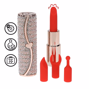 Candy - Lipstick Vibrator with 4 Attachments - Pink