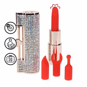 Diamond - Lipstick Vibrator with 4 Attachments - Iridescent