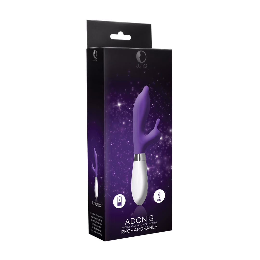 Adonis – Rechargeable Rabbit Vibrator – Purple – 2 Adonis - Rechargeable Rabbit Vibrator - Purple - 2