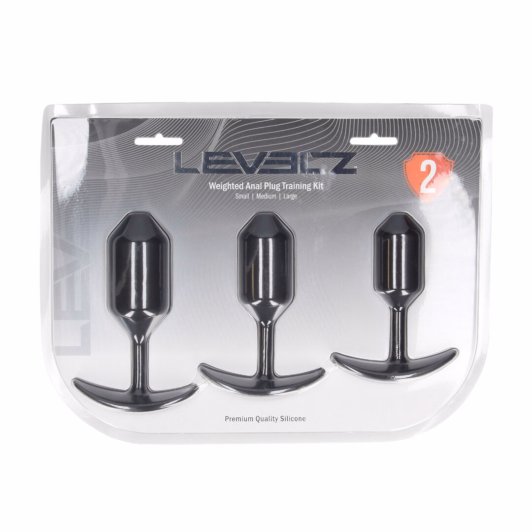 Silicone Weighted Anal Plug Training Set of 3 - Black - 2